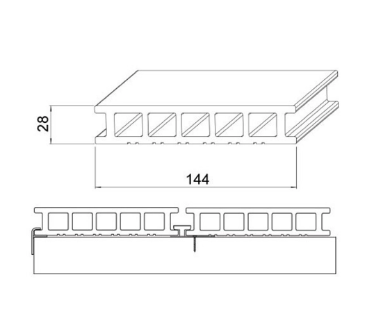 Террасная доска из ДПК Savewood Fagus радиальный распил тик